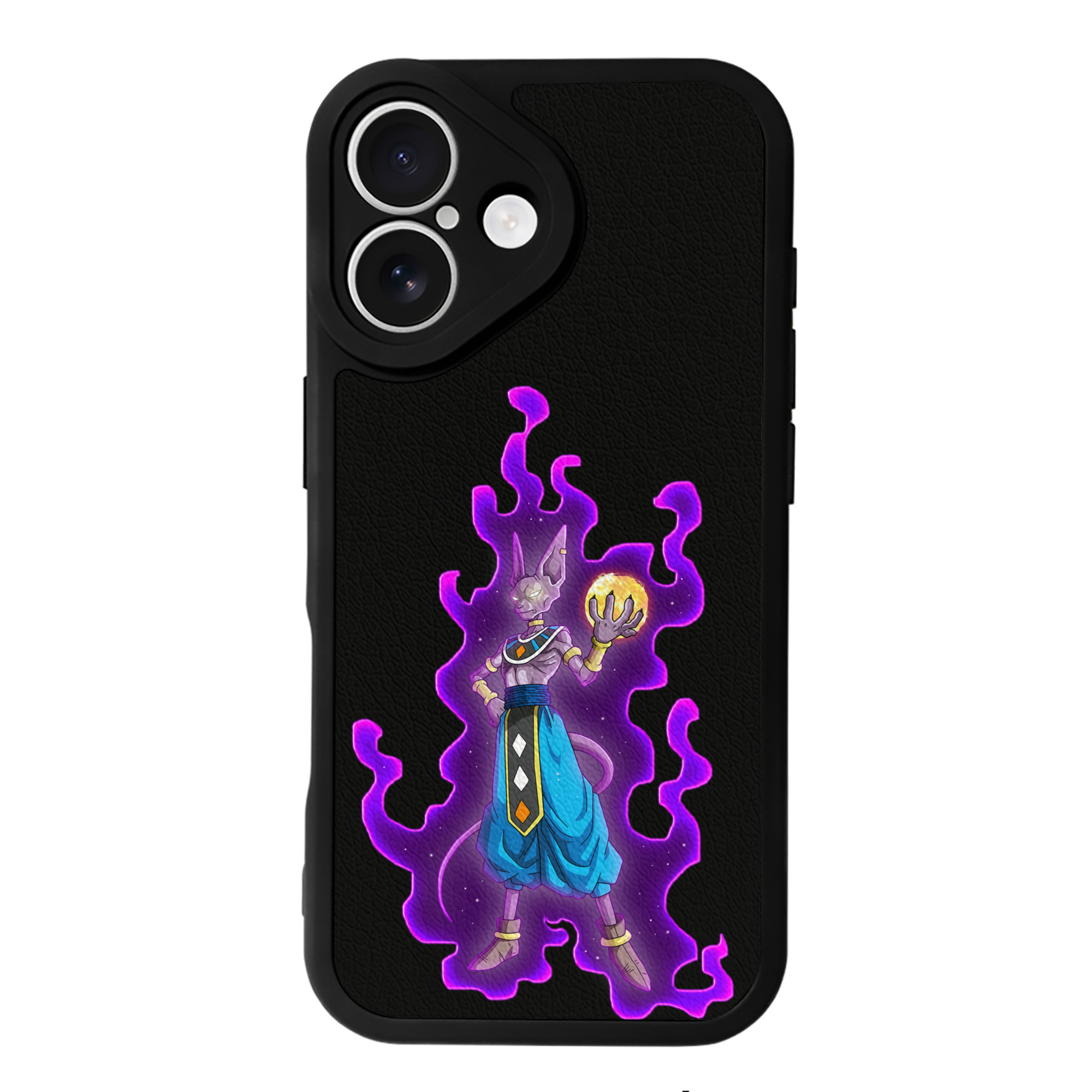 （画像用） ドラゴンボール ビルス 破壊神ビルス DRAGON BALL Beerus Birusu 【iPhone 16シリーズ対応】シリコンスマホケース（レザー調） 材質：シリコン
